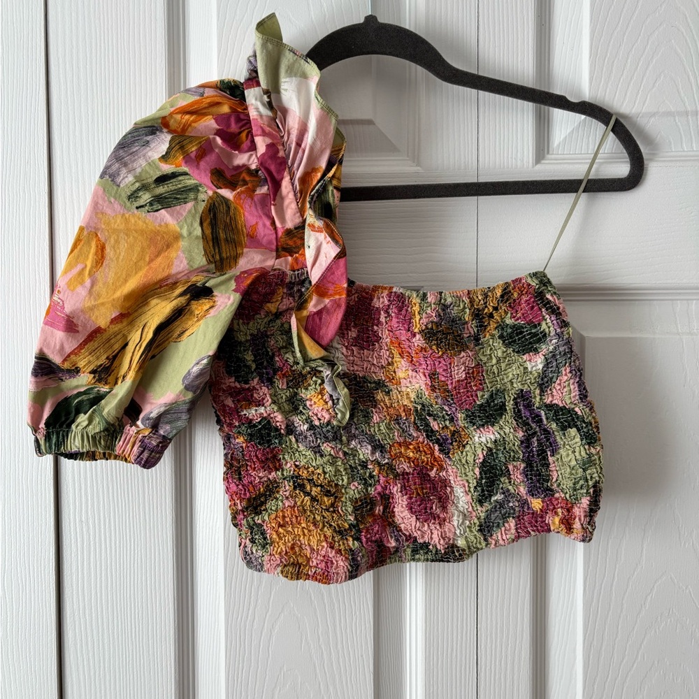 Zara Multicolor Textured Blouse